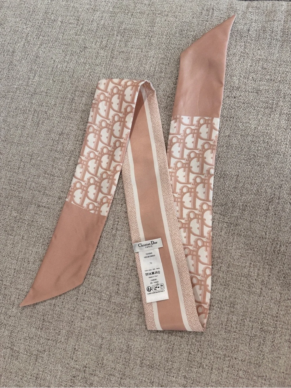 Dior Pink Silk ‘Mitzah’ Scarf
